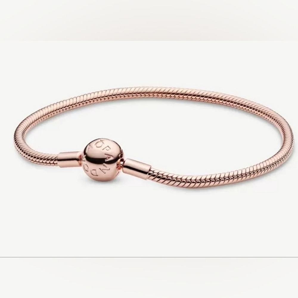 Authentic NEW Pandora Moments Snake Chain Bracelet 14K Rose Gold plated